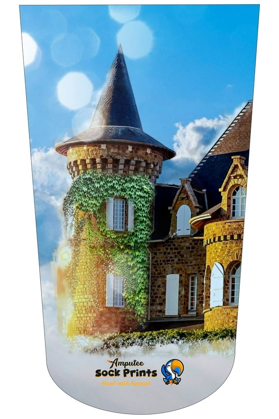 Heal with Appeal Amputee stump sock, Castle Tower Fantasy V2, 3Ply stump sock