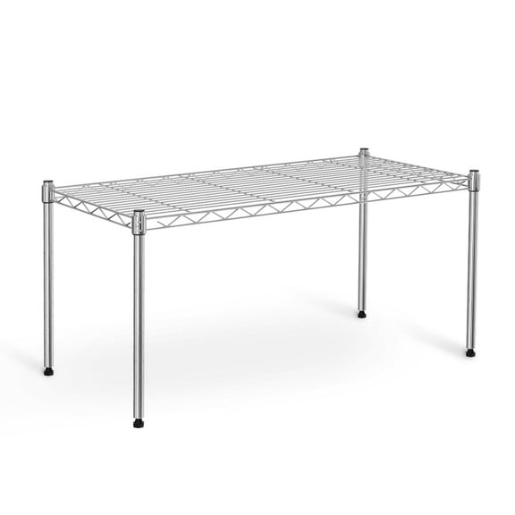 HealSmart 1-Tier Shelving Unit, 29.92" W x 13.78" D x 14.96" H Steel Organizer Wire Rack, Chrome