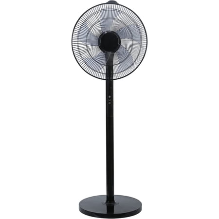 HealSmart 15" Adjustable 12 Levels Speed Pedestal Stand Fan with Remote Control for Indoor , Black