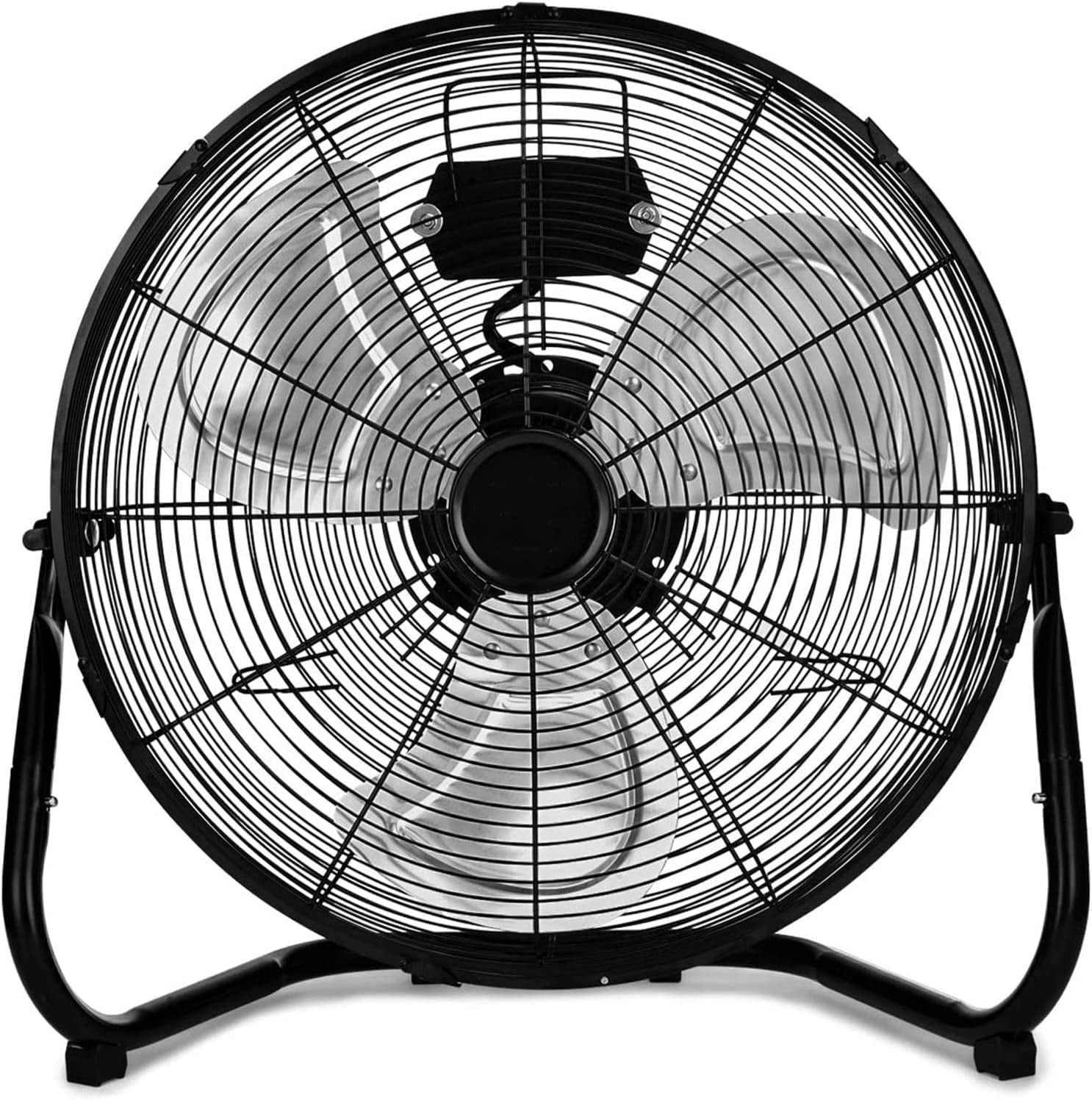 HealSmart 3-Speed High Velocity Heavy Duty Metal Industrial Floor Fans Oscillating Quiet for Home, Commercial, Residential, and Greenhouse Use, Outdoor and Indoor, Black, 20"