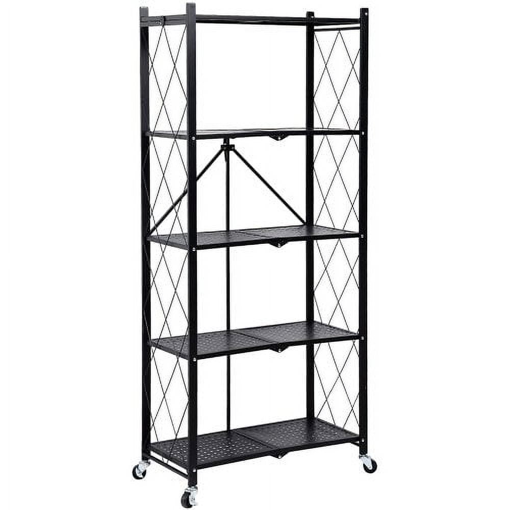 HealSmart 5Tier Heavy Duty Foldable Metal Rack Storage Shelving Unit