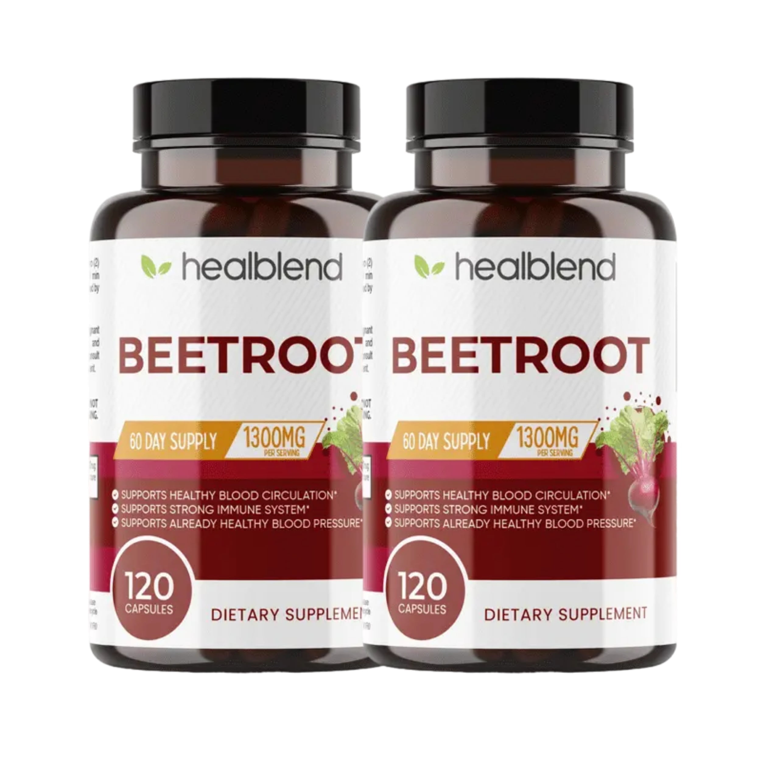 Healblend Beet Root Capsules 1300mg, Nitric Oxide Booster, Supports ...