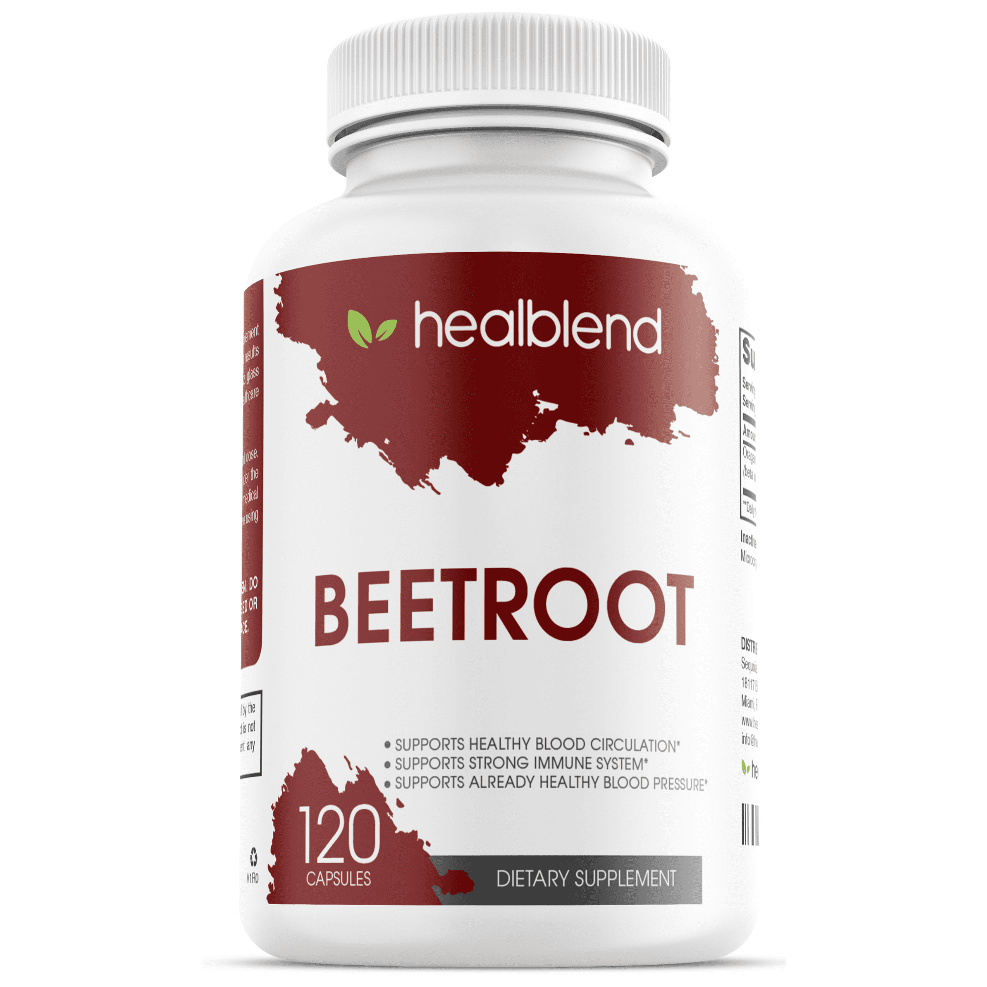 Healbend Organic Nitric Oxide Beet Root Capsules 1300mg Support