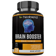 Healblend Brain Booster Supplement - Supports Mental Clarity, Concentration & Memory Function with Ginkgo Biloba, DMAE, Vitamin B12, Rhodiola, Alpha GPC - 120 Capsules