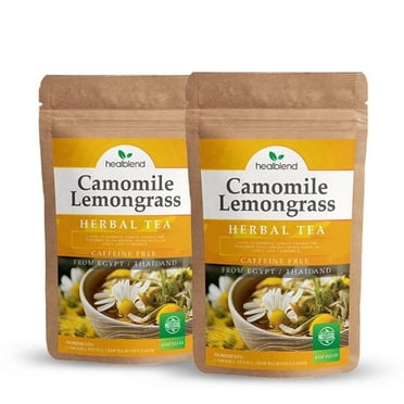 Healblend Camomile Lemongrass Loose - Herbal Tea with Camomile petals and Lemongrass Leaves - Caffeine Free - 4 Oz, 40-50 cups 2-Pack