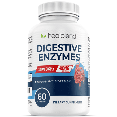 Healblend Digestive Enzymes with Probiotics Supplement – Supports Gut Health, Reduces Gas & Bloating, Enhances Nutrient Absorption – 60 Capsules