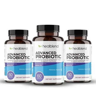 Healblend Digestive Health Probiotics 11.5 Billion CFU - Acidophilus Probiotic Supports Immune, Gut Health and Flush Out Bad Bacteria for Women & Men - 60 Capsules (3 Pack)
