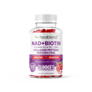 Healblend NAD+ Biotin Gummies   Collagen Peptides, Resveratrol, Keratin & Berberine   Anti-Aging Hair, Skin & Nail Support   Vitamin K2 & D3, Zinc   Raspberry Flavor   60 Gummies