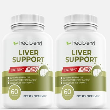 Healblend Natural Liver Support Supplement - Helps Detox Cleanse & Repair with Milk Thistle, Artichoke Enhance, Dandelion Root, Optimal Liver Health - 2 Pack