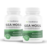 كبسولات Healblend العضوية في البحر الأيرلندي - Bladderwrack ، Burdock Root & BioPerine Energy Support ، Immunity ، Gut & Joint Health ، Seamoss Supplement - 2-Pack