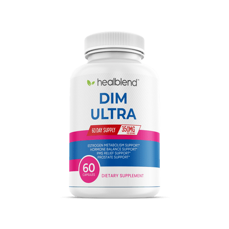 Healblend Ultra DIM Supplement 350mg - Supports Estrogen Blocker, Hormone Balance & Menopause for Women with Broccoli Extract, Bioperine - 60 Capsules