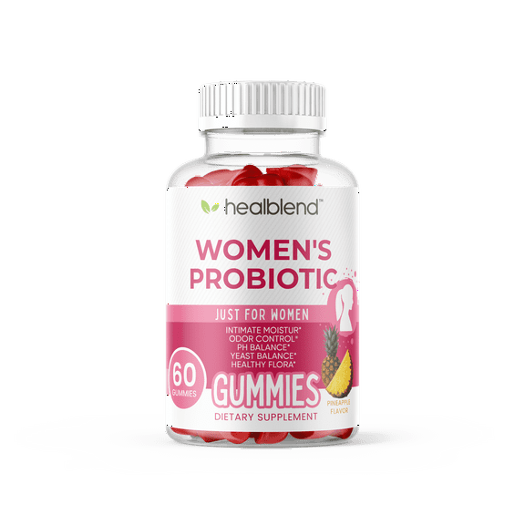 Healblend Women’s Probiotic Gummies – Pineapple Flavor – 60 Count – Supports Intimate Health, Odor Control, pH & Yeast Balance, Digestive & Immune Support – Daily Probiotic Supplement for Women