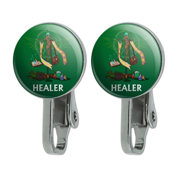 Healer Cleric RPG  MMORPG Class Role Playing Game Novelty Clip-On Stud Earrings