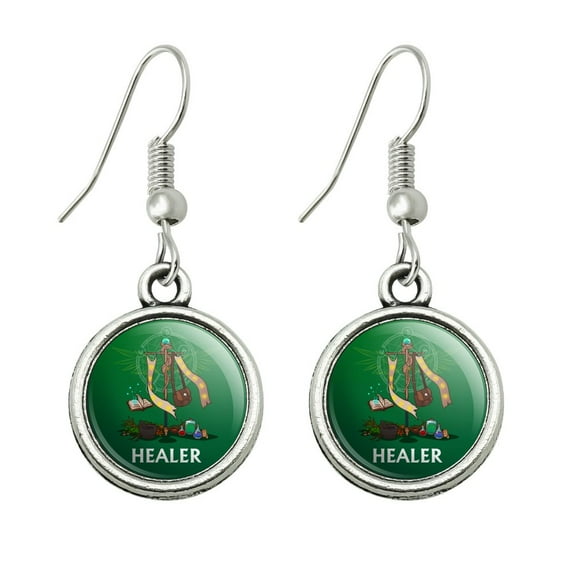 Healer Cleric RPG MMORPG Class Role Playing Game Novelty Dangling Drop Charm Earrings