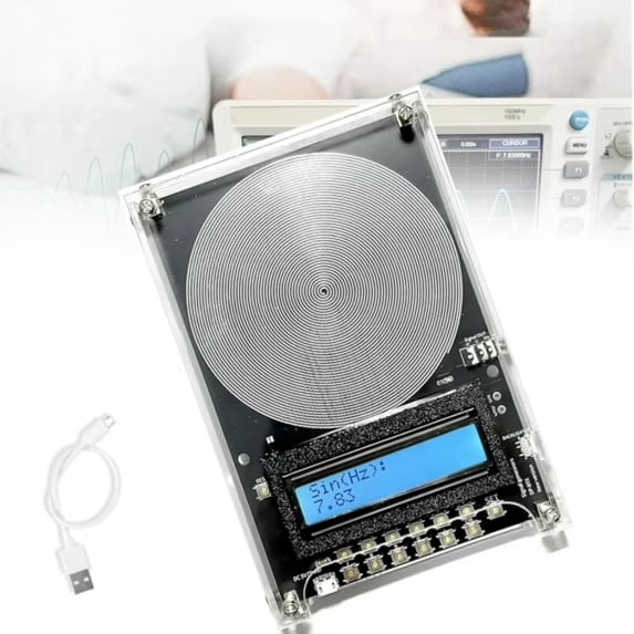 Healflux Custom Frequency Generator V2, 7.83Hz Schumann Wave Resonance Generator, Ultra-Low Frequency Pulse Generator, 0.01Hz~200000Hz Adjustable Sine Wave Resonance Generator - Black
