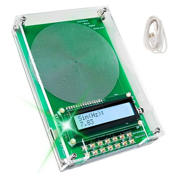 Healflux Custom Frequency Generator V2, Schumann Resonance Generator, Adjustable 0.1HZ-100000Hz Sine Signals Generator, 7.83Hz Pulse Generator, for Stress Relief, Relaxation, USB Powered (Green)