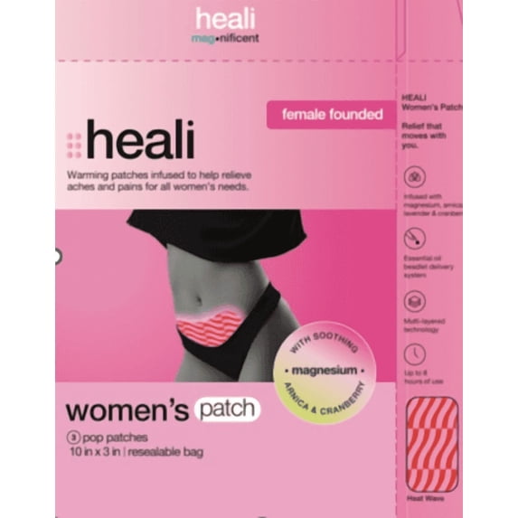 Heali Women Heat Patches, Pain Relief for Menstrual and Muscle Aches, 3 Count