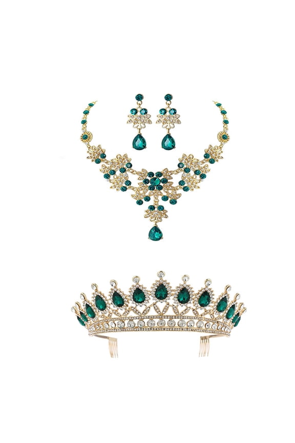1 Set Jewelry Set for Women Tiara Set with Earrings and Necklace for Wedding