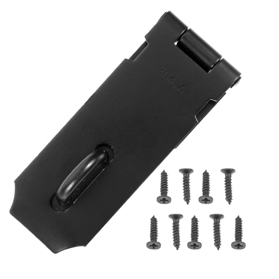 Healifty 1Set Sturdy Black Stainless Steel Cabinet Lock Portable Multi Function Hasp Lock