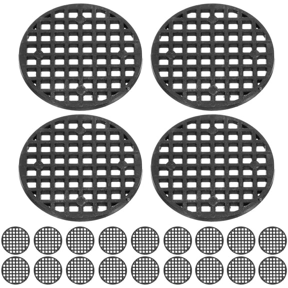 Healifty 100Pcs Bonsai Drainage Pad Black Plastic Mesh Mats for Plant Pot Breathable Cushion and Soil Protection