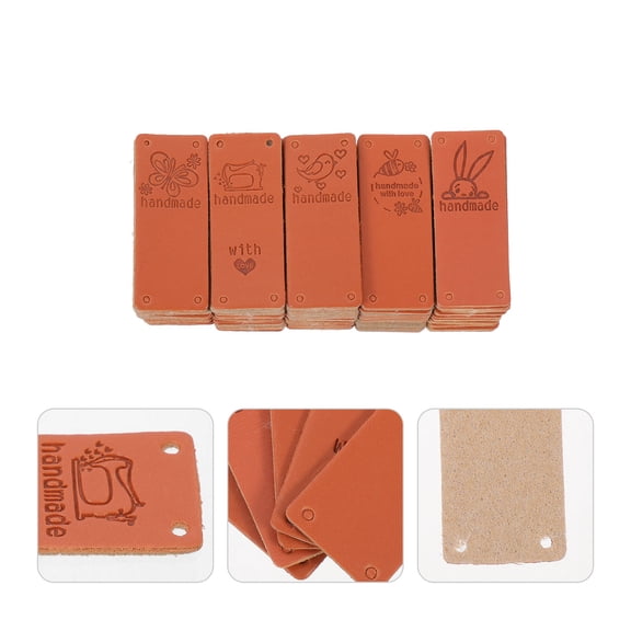 Healifty 100Pcs Clothing Labels Brown Sewing Labels for Custom-made
