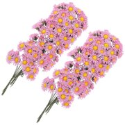 Healifty 100Pcs Pink Artificial Daisy Flower Bouquet for Wedding Crafts and Festival Decor