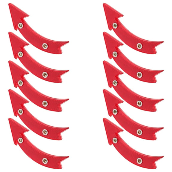 Healifty 10Pcs High Visibility Bike Spoke Reflectors Waterproof Red Arrow Shape for Night Riding Safety