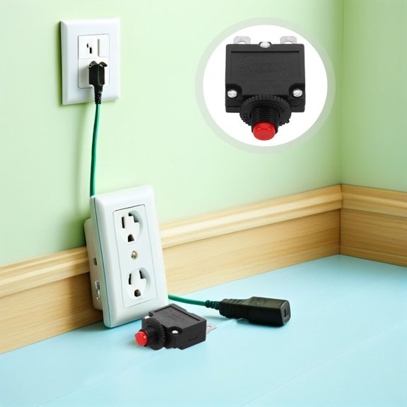Healifty 10Pcs Manual Reset Breaker with Push Button Circuit Reset and Overload Protection Black