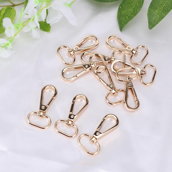 Healifty 10Pcs Metal Dog Rope Clips in Golden for Durable Fastening of Pet Tags and Collars