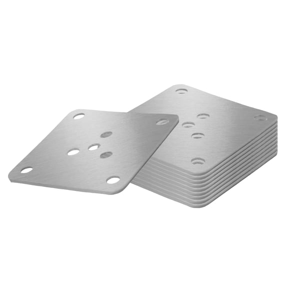 Healifty 10Pcs Plated Silver Furniture Mounting Hardware Plates for Table Legs with Noise Reduction Feature