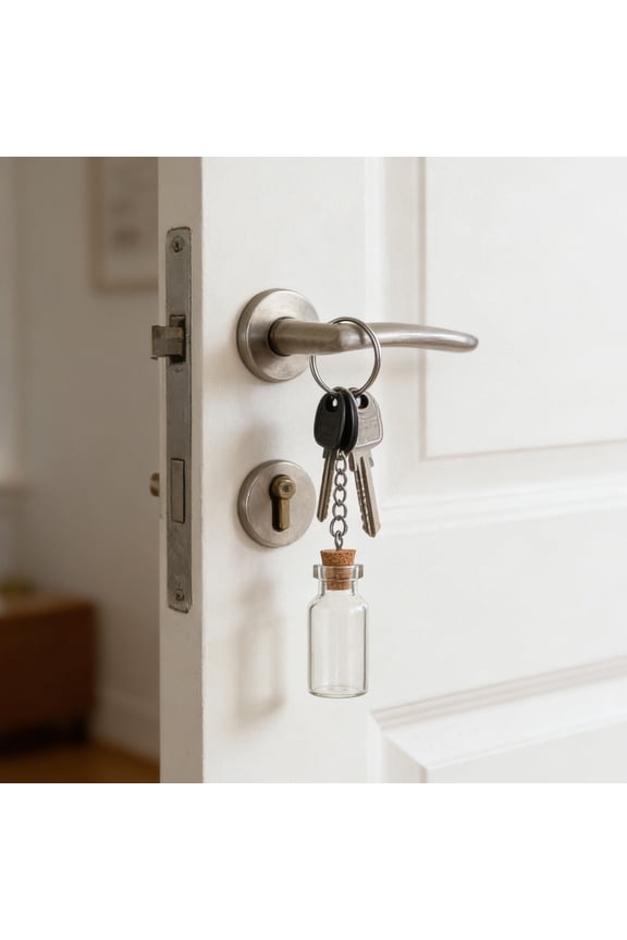 10Pcs Portable Transparent Glass Wish Jar Keychains for Wedding and Party Decoration