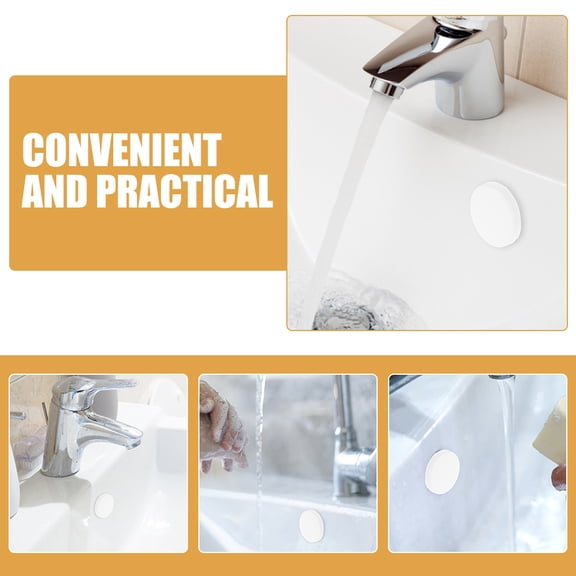 Healifty Bathroom Tub Overflow Drain Caps, White Plastic, Round, Home Use