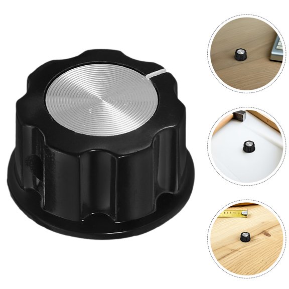 Healifty 10Pcs Volume Control Knob Black Aluminium Alloy For Amplifier Knobs Replacement Smooth Adjustment