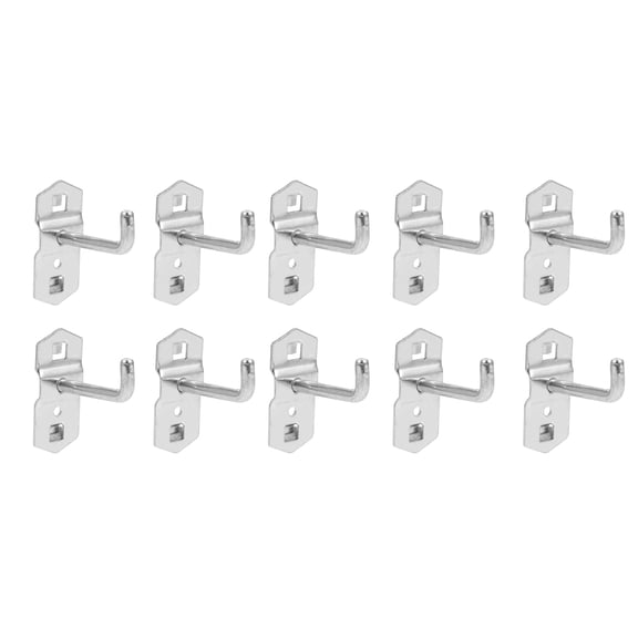 Healifty 10Pcs Wall Mount Hook Plated Silver Home Storage Hooks Galvanized Iron Finish