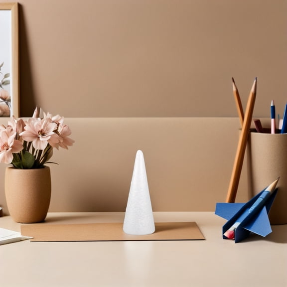 Healifty 12-Pack Foam Cone Shapes Polystyrene Craft Bases for Projects and Art Activities