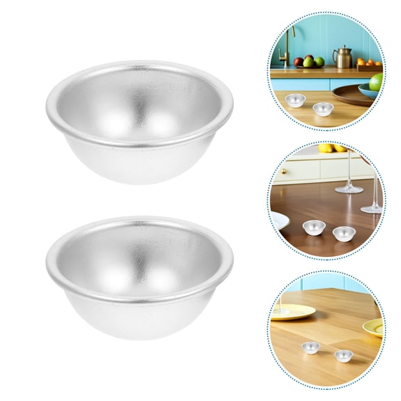 Healifty 12Pcs Half Round Cake Mold Nonstick Aluminum Alloy Baking Pan for Desserts