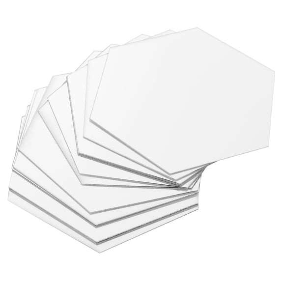 Healifty 12Pcs Hexagon Wall Mirror Self Adhesive Mirror for Bathroom and Bedroom Decor