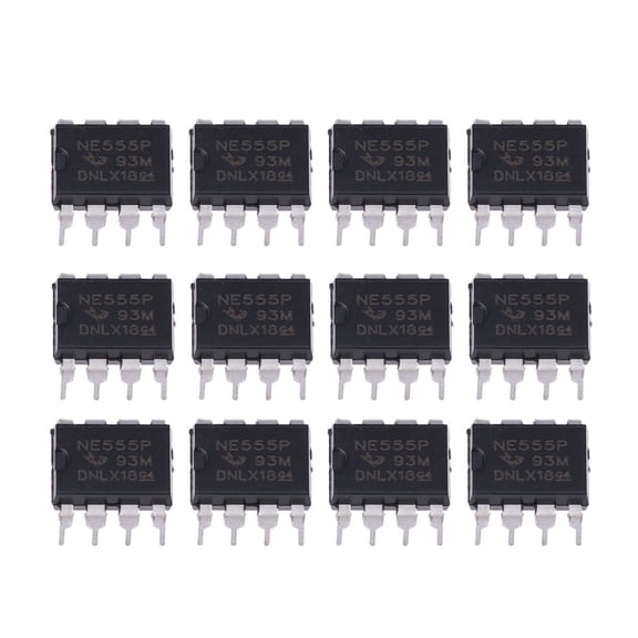 Healifty 555 Timers Ne555p Black Dip-8 Astable Monostable Operation 12Pcs