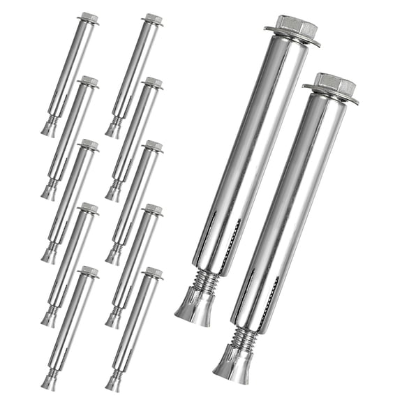Healifty 12Pcs Speeds Bumps Expansion Bolts Plated Silver Quick Installation for Driveways and Parking