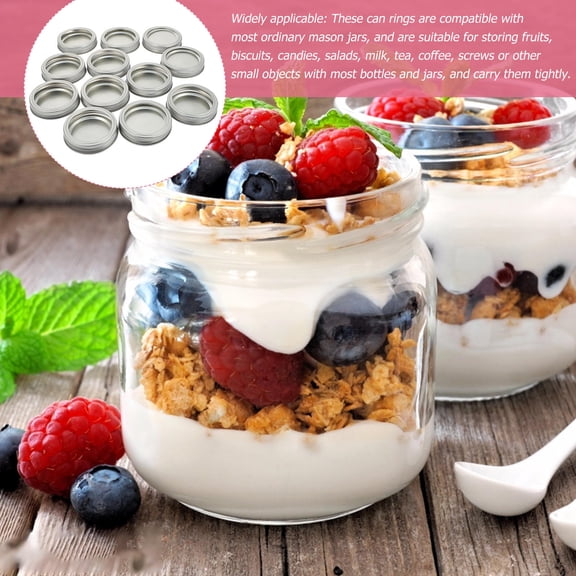 Healifty 12Sets Canning Jar Seal Lids Plated Silver Tinplate with Easy Open Close Feature for Canning