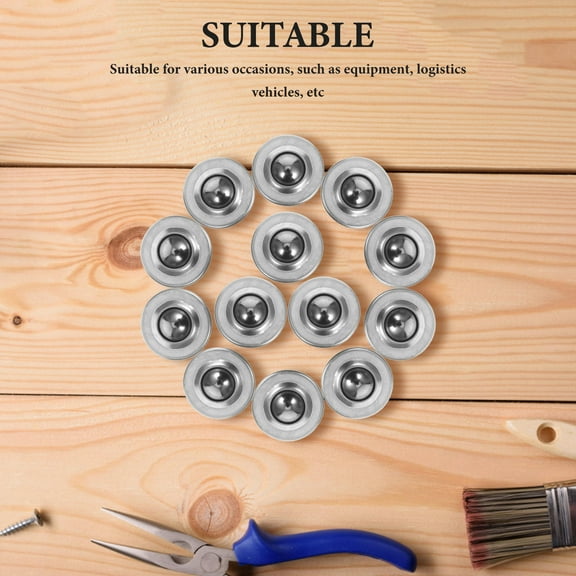 Healifty 16Pcs Carbon Steel Furniture Casters Roller Bearings Silver Easy Installation and Noise Reduction