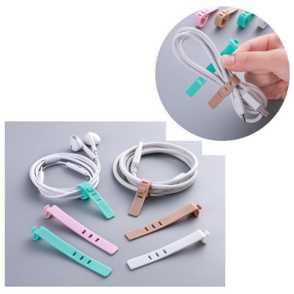 Healifty 16Pcs Cord Keeper Silicone Data Line Organizer Easy Open and Close for Travel and Home Use