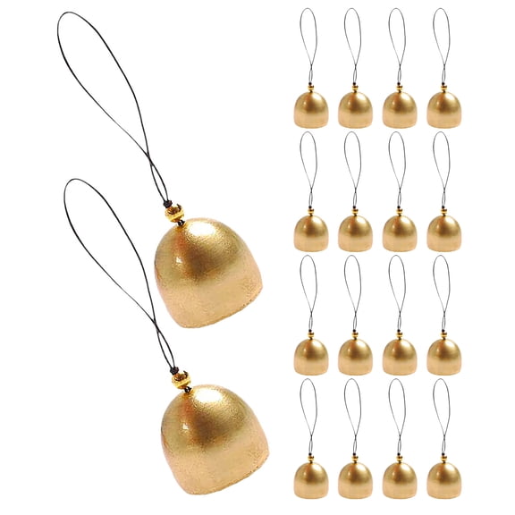 Healifty 18Pcs Small Golden Metal Bells for Crafting and Decorative Hanging Bell Pendants