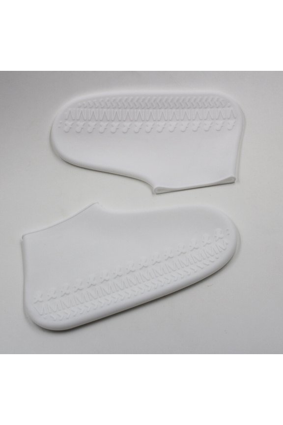 White Silicone Anti- Shoe Covers Protector for Work, and Reusable, 1 Pair