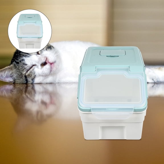 Healifty 1Pc Blue Sealed Pet Food Bucket with Wear Resistant Surface for Secure Storage