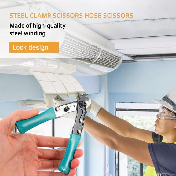 Healifty 1Pc Green Steel Clamp Scissors for Air Conditioner Removal with Induction Hardened Cutting Blades