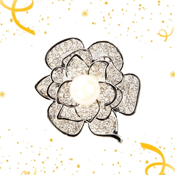 Healifty Rhinestone Flower Shape Button for Mobile Phone Decoration, 1 Piece Craft Accessory