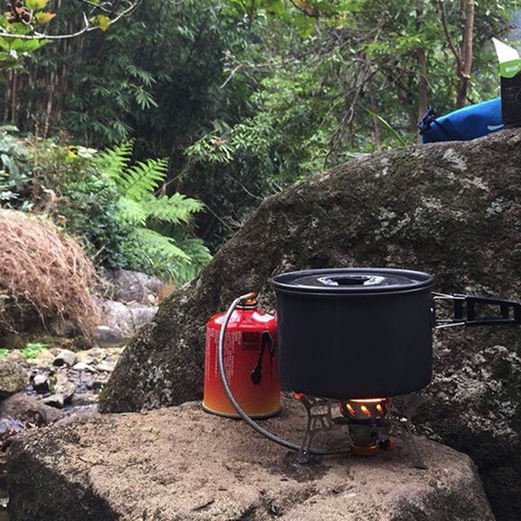 Healifty 1Pc Travel Camping Pot Foldable Aluminum Outdoor Cooking Pot Lightweight with Mesh Carry Pouch