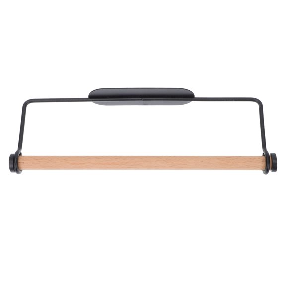 Healifty 1Pc Wall Mounted Roll Paper Holder Black Plastic Wrap Rack for Storage
