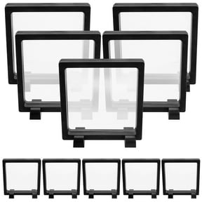 Healifty Transparent Floating Display Frame with Black Support Base, 1 Set for Collectors and Enthusiasts
